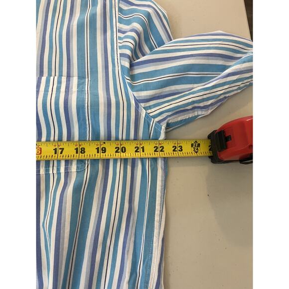 Nat Nast Coastal American Fit Retro Resort Striped Boho Preppy Button Up Shirt M - Picture 14 of 15